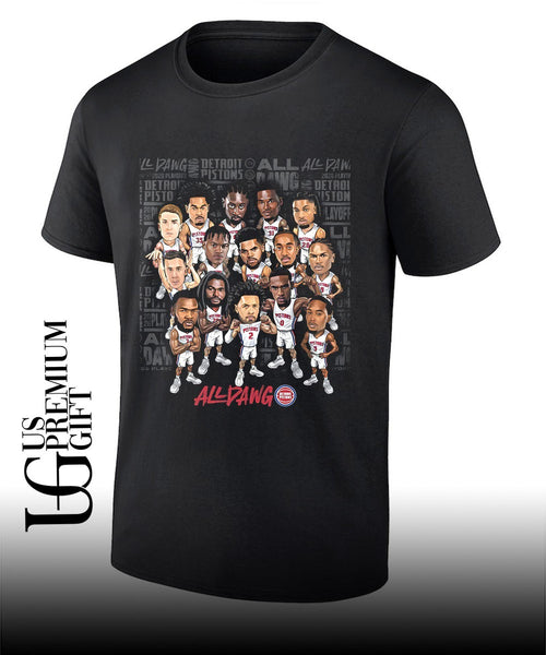 All Dawg Detroit Pistons NBA Playoffs 2026 caricatures shirt