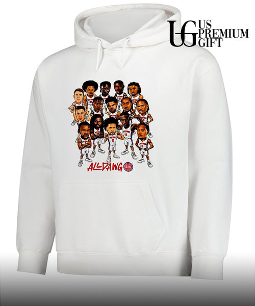 All Dawg Detroit Pistons basketball Team NBA Playoffs 2026 caricature shirt