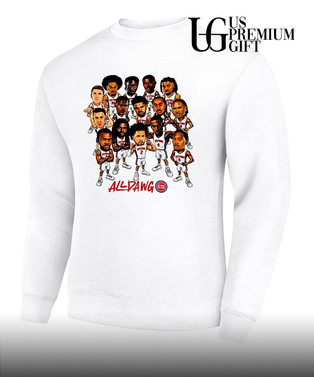 All Dawg Detroit Pistons basketball Team NBA Playoffs 2026 caricature shirt