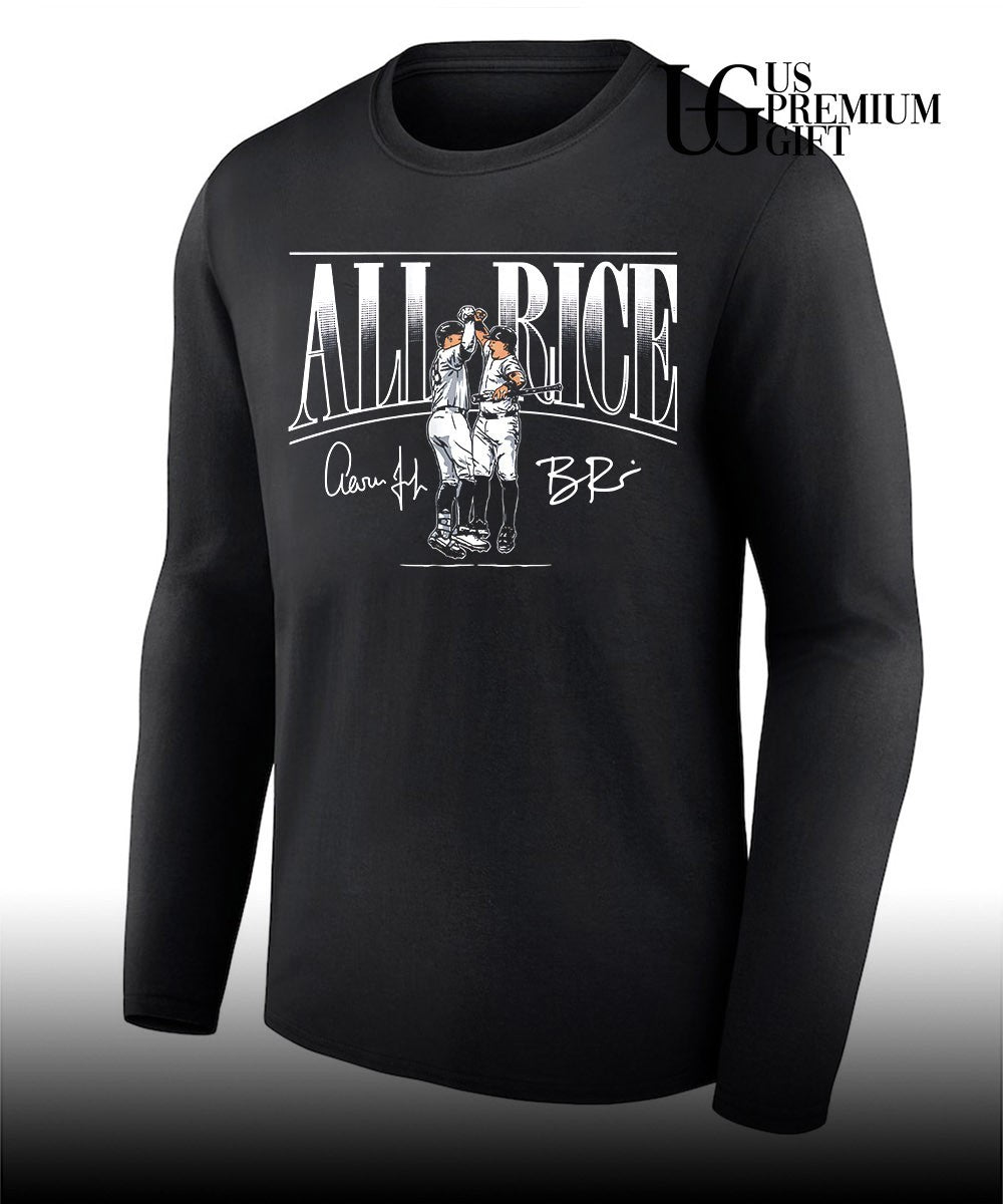 All Rice Aaron Judge and Ben Rice New York Yankees baseball signature shirt
