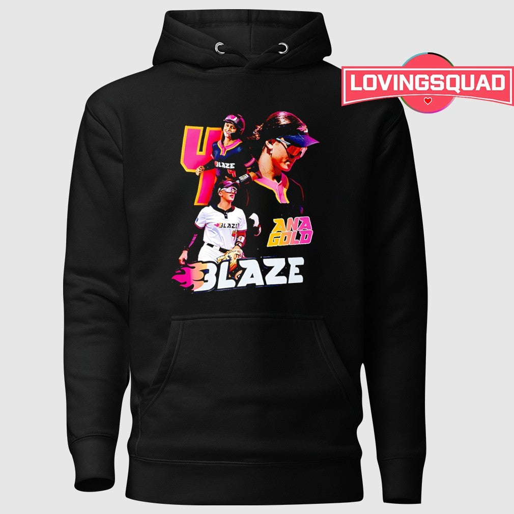 Ana Gold Blaze Softball Player Action Collage shirt
