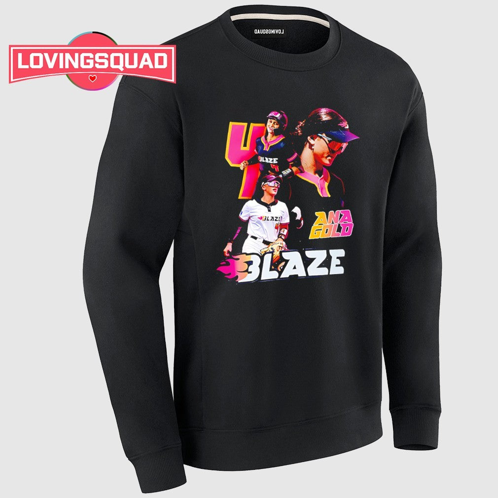Ana Gold Blaze Softball Player Action Collage shirt