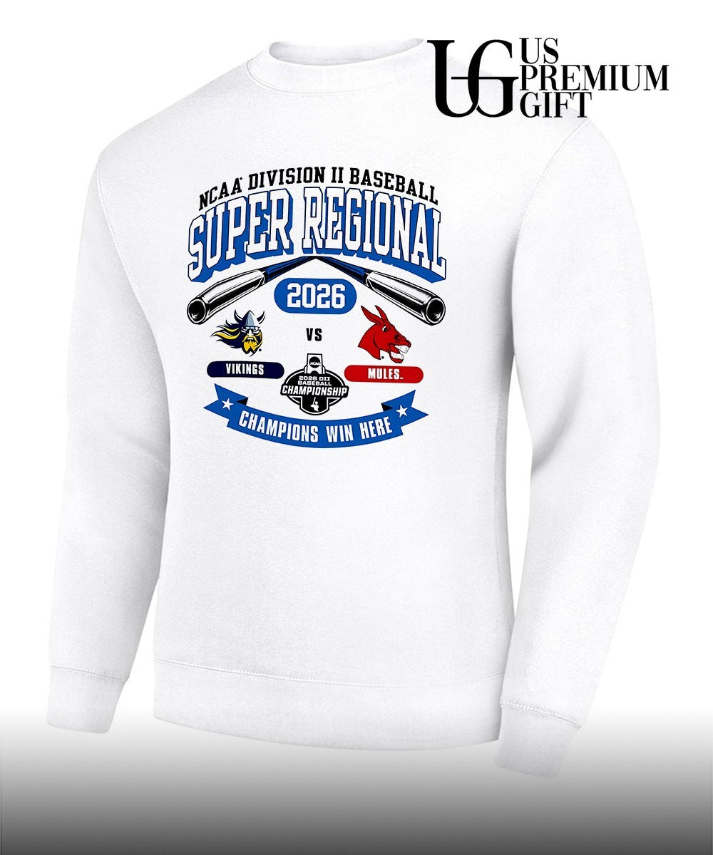 Augustana Vikings and UCM Mules Division II Baseball Super Regional 2026 Champions Win Here shirt