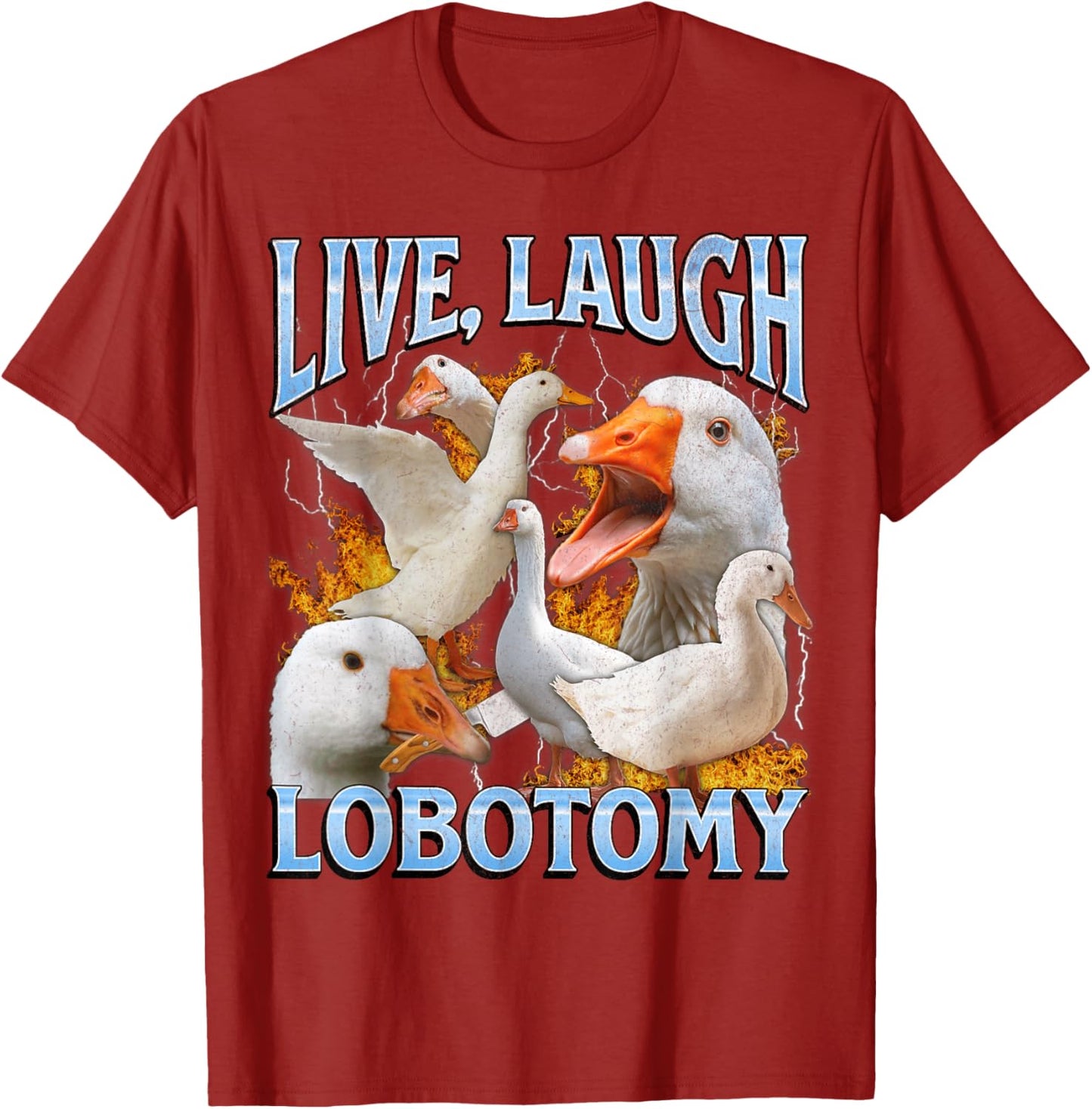 Live Laugh Lobotomy Funny Goose Meme Bootleg Y2K Graphic