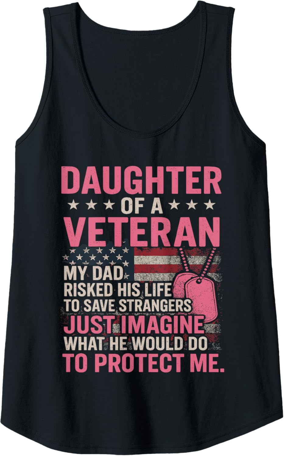 Daughter Of A Veteran Fathers Day Veteran Dad Daughter Tank Top