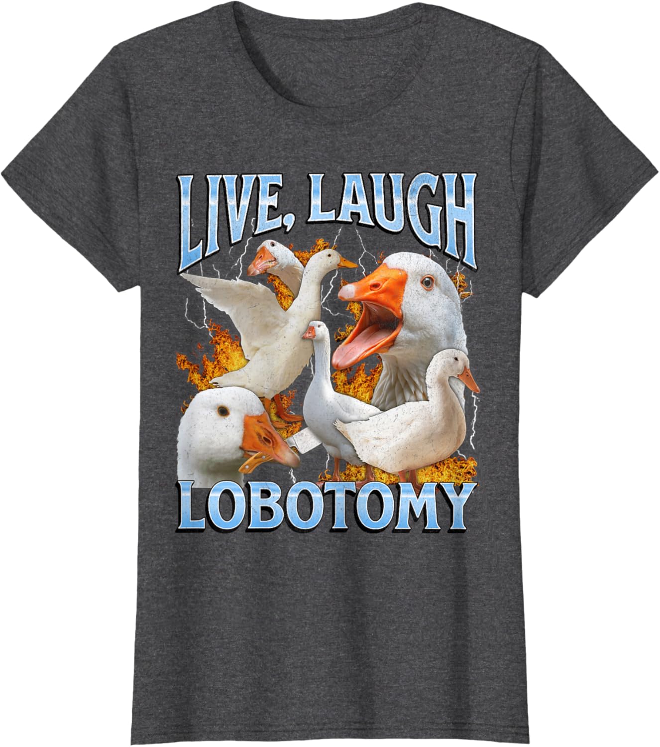 Live Laugh Lobotomy Funny Goose Meme Bootleg Y2K Graphic