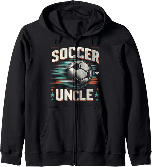 Soccer Uncle Football Lover Gifts for Men Zip Hoodie