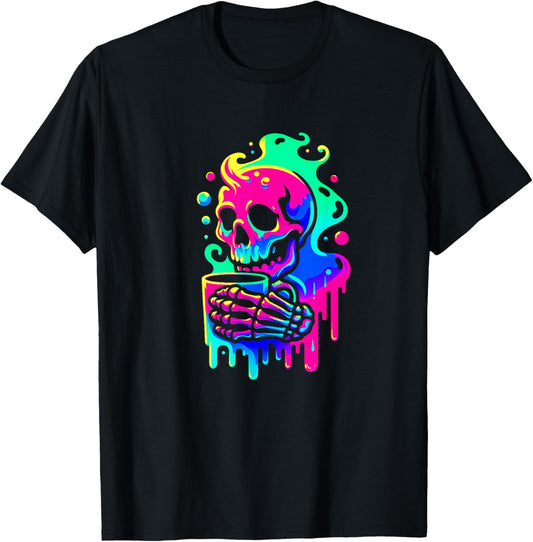 Skeleton Hot Coffee Drippy Melting liquid Colorful