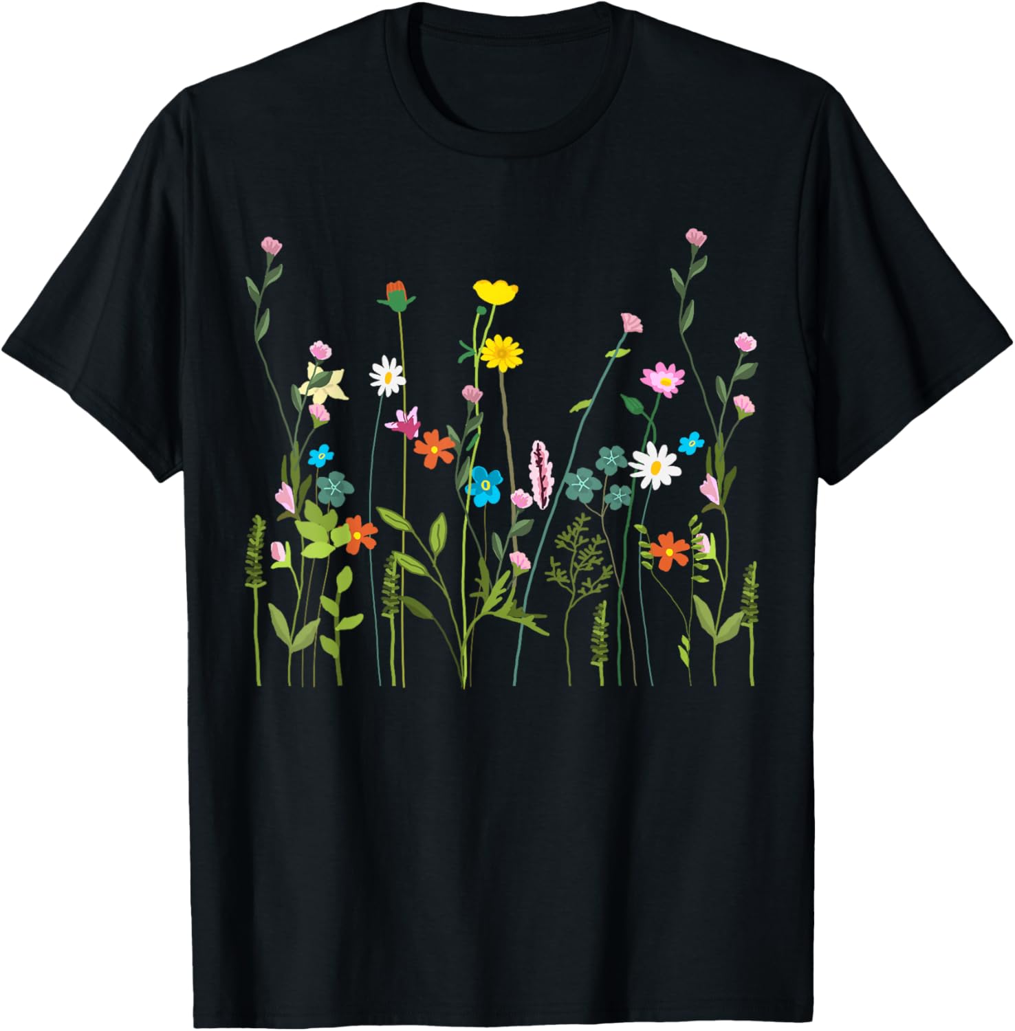 Women Wildflower Summer Flowers Blooming Floral Graphic T-Shirt