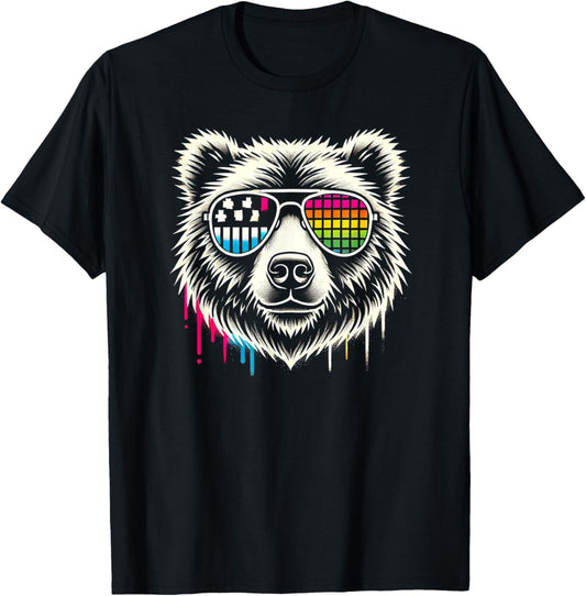 Retro Bear Sunglasses Cool Vintage Animal
