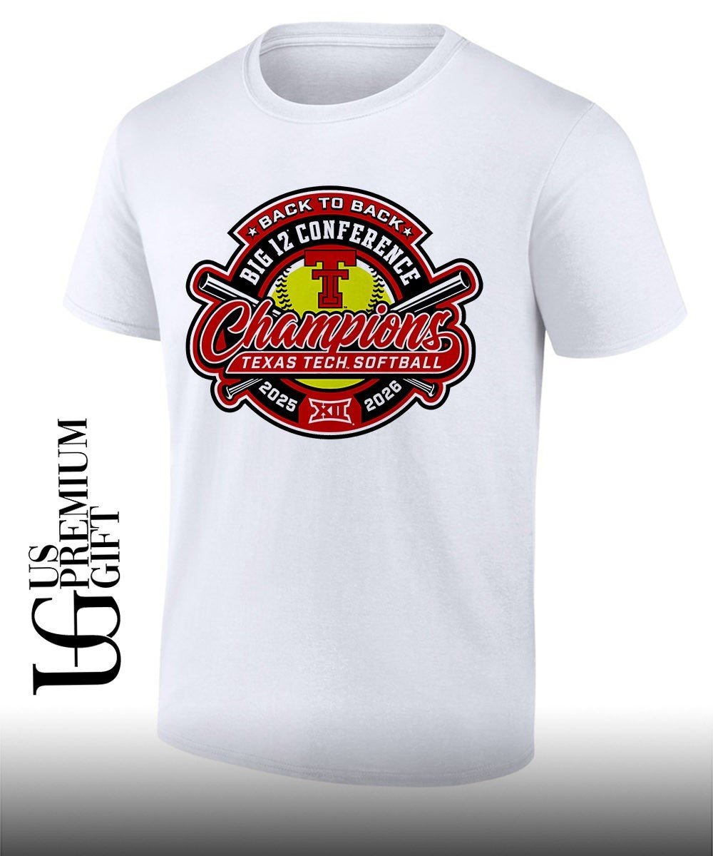 Back to back Texas Tech Red Raiders Softball Big 12 Conference Regular Season Champions logo shirt