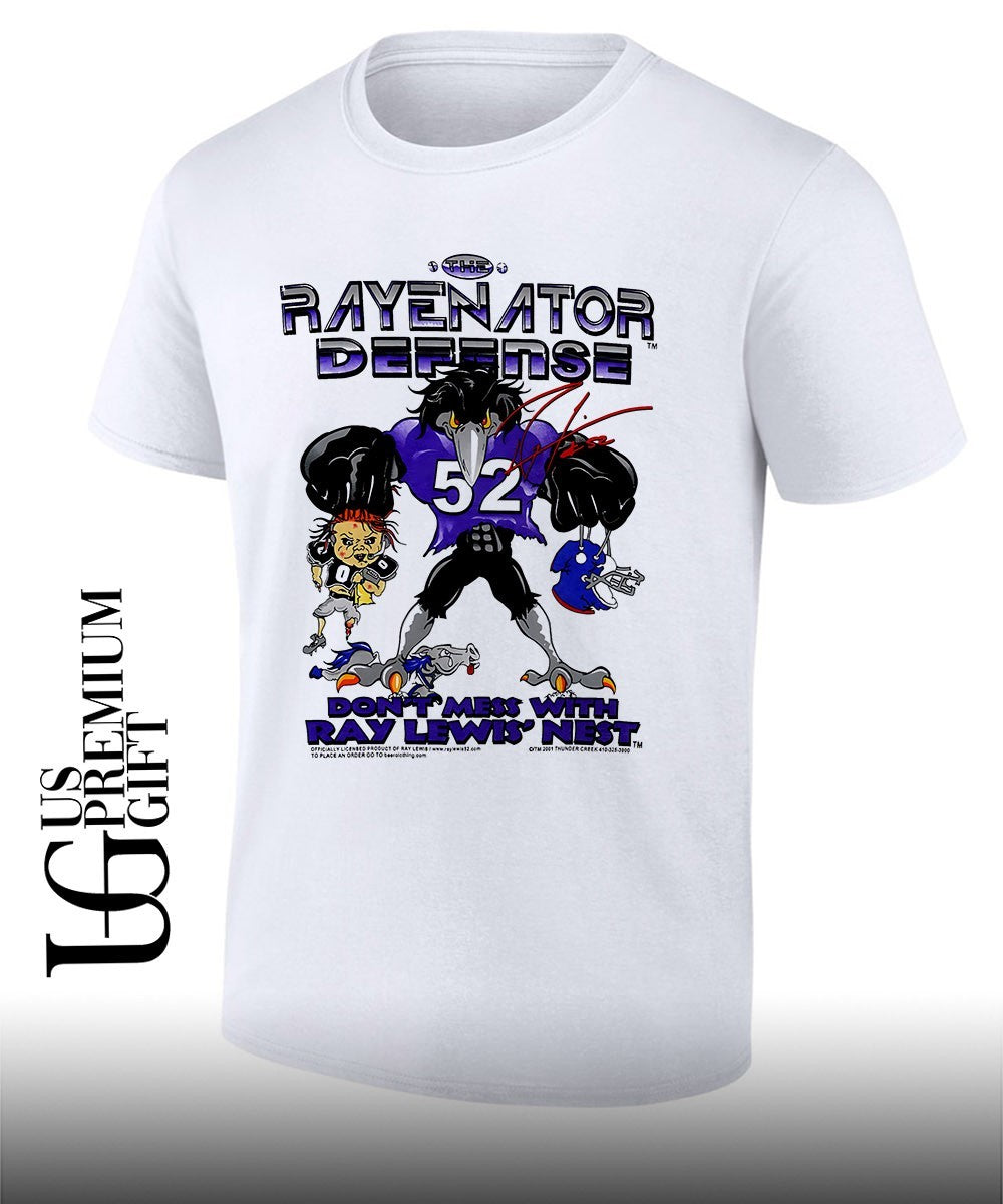 Baltimore Ravens Ray Lewis Rayenator Defense caricature signature shirt
