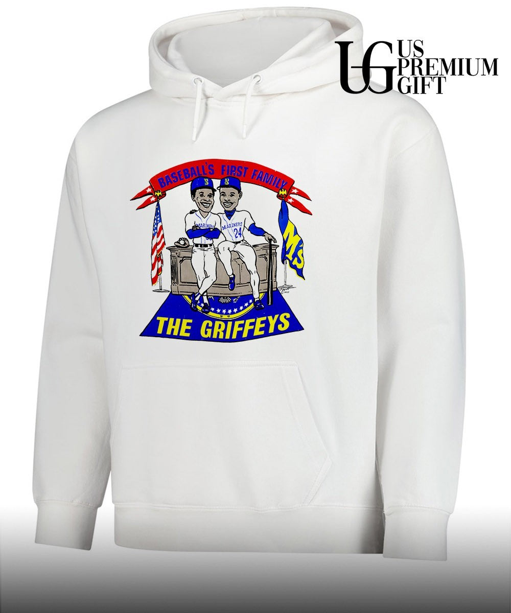 Baseball’s First Family The Griffey’s Seattle Mariners caricature signature shirt