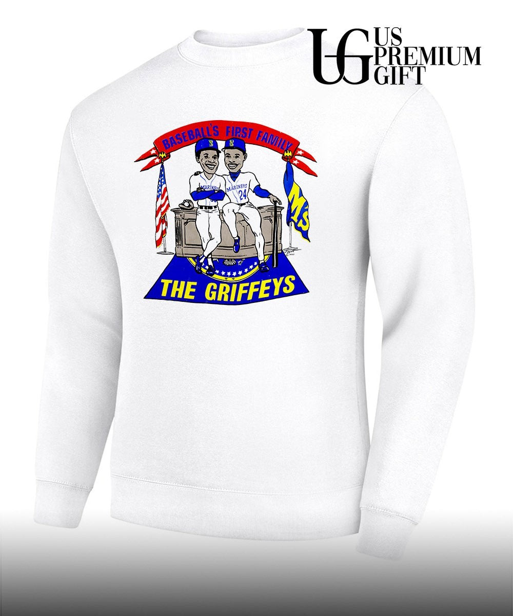 Baseball’s First Family The Griffey’s Seattle Mariners caricature signature shirt
