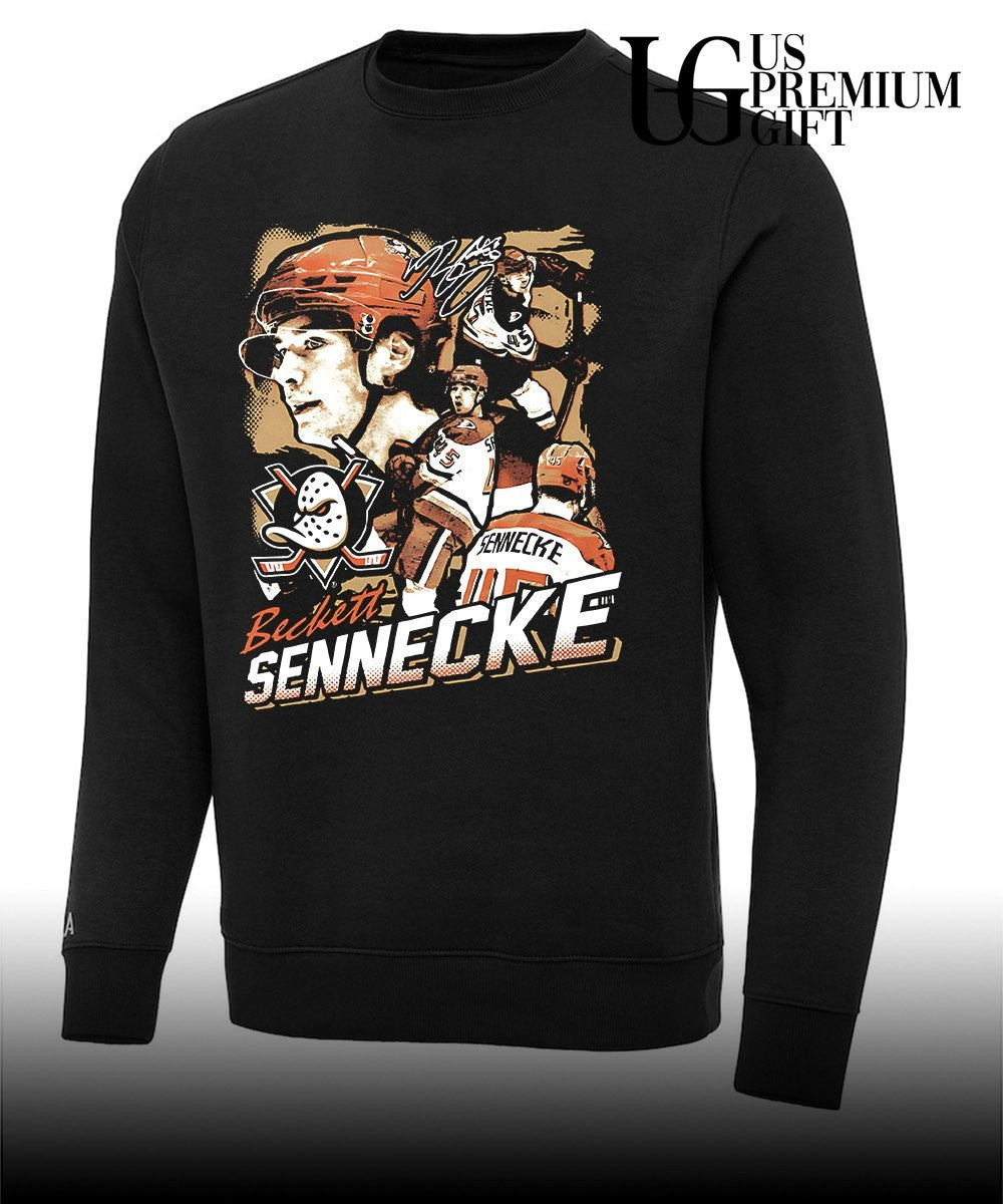 Beckett Sennecke Anaheim Ducks hockey signature graphic shirt