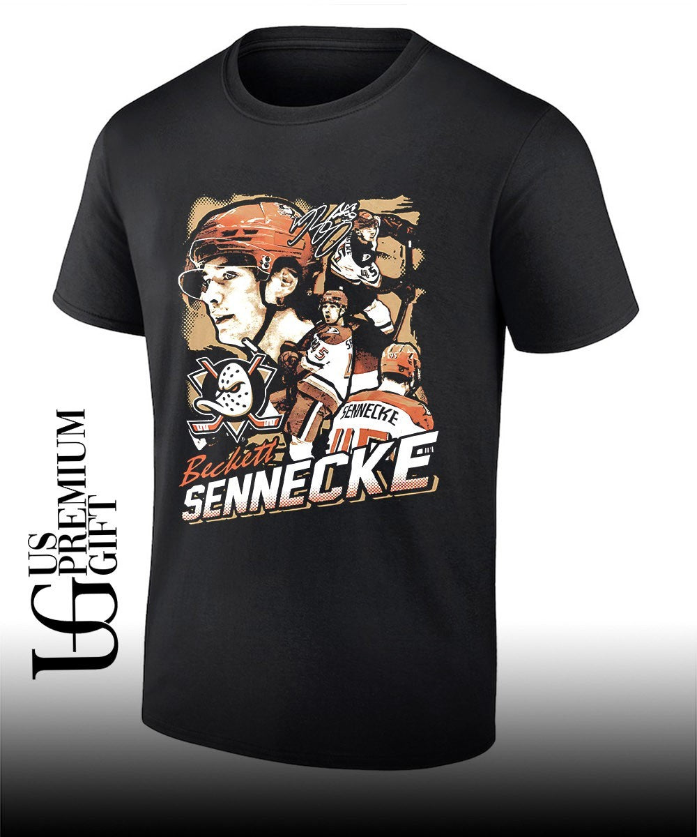 Beckett Sennecke Anaheim Ducks hockey signature graphic shirt
