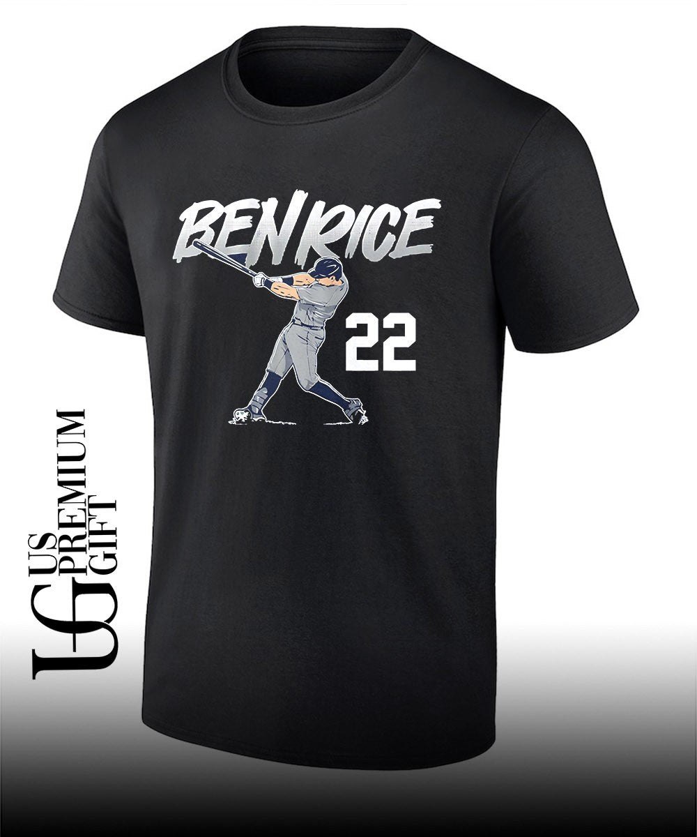 Ben Rice 22 New York Yankees baseball slugger swing shirt