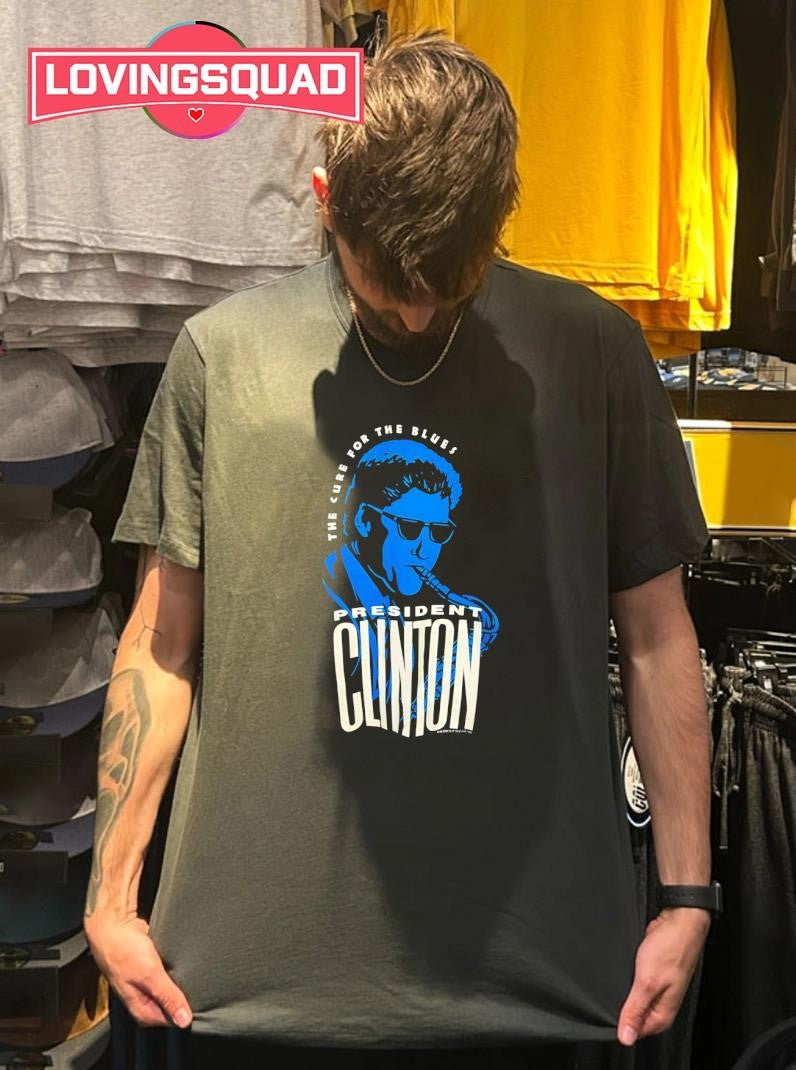 Bill Clinton 1992 the Cure for the Blues Retro Campaign Shirt