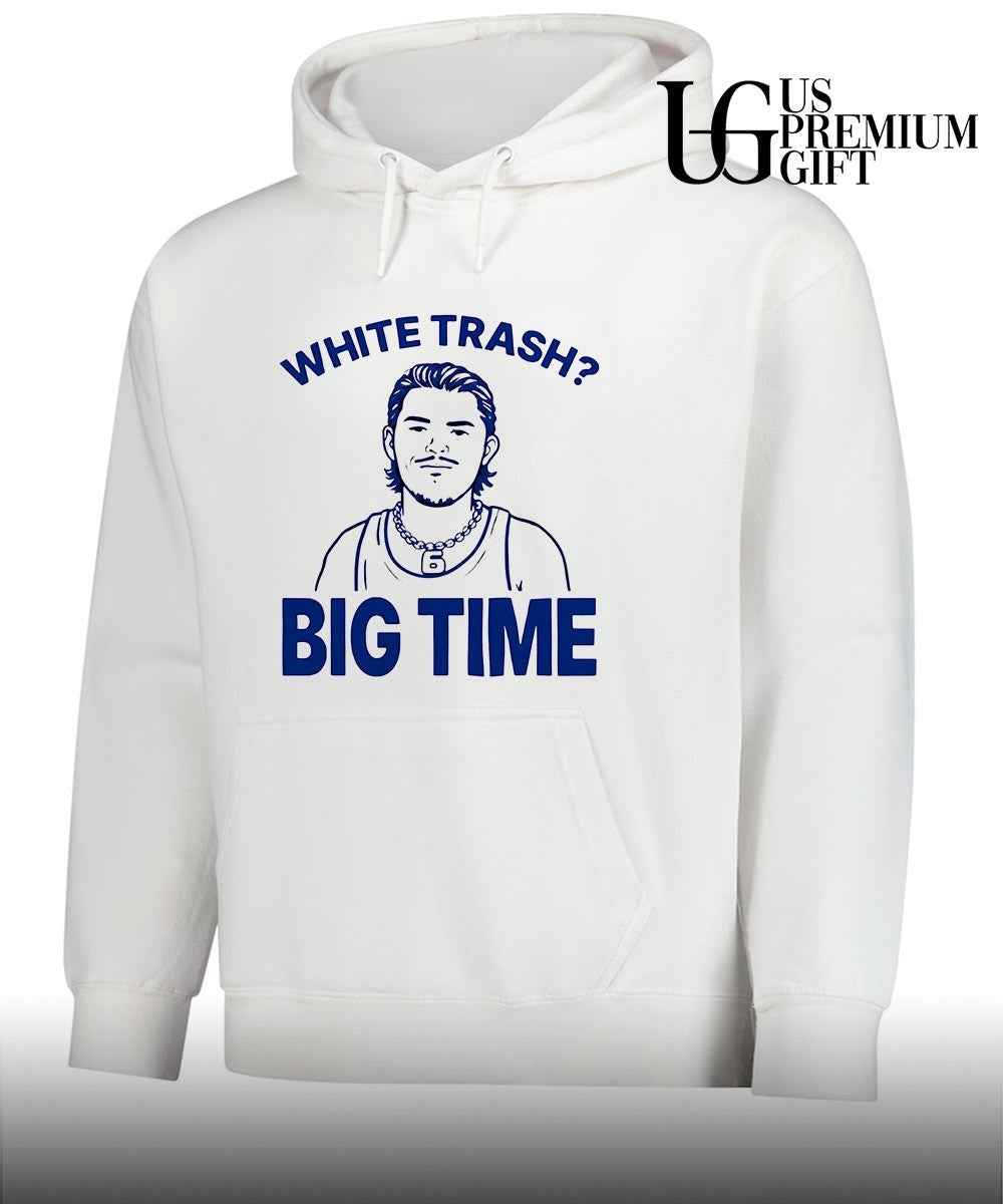Bo Byram wearing White Trash Big Time With Bensons Face shirt