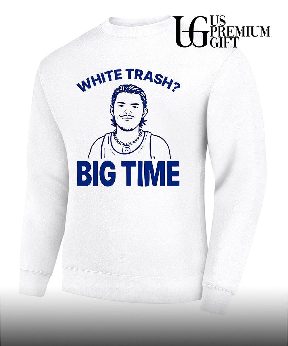 Bo Byram wearing White Trash Big Time With Bensons Face shirt