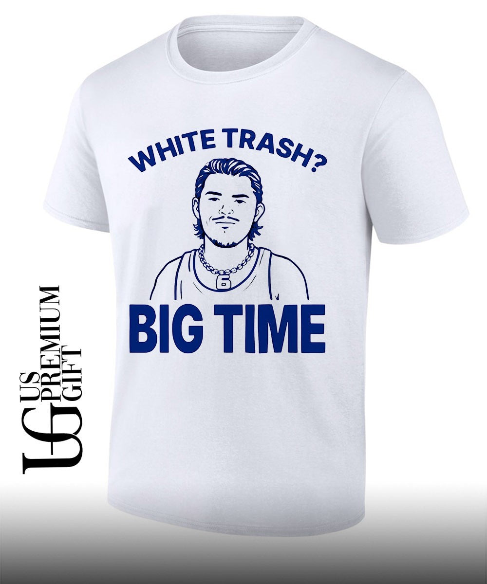Bo Byram wearing White Trash Big Time With Bensons Face shirt