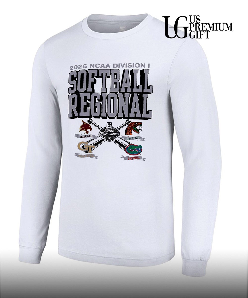 Bobcats Rattlers Yellow Jackets and Gators 2026 NCAA Division I Softball Regional logo shirt