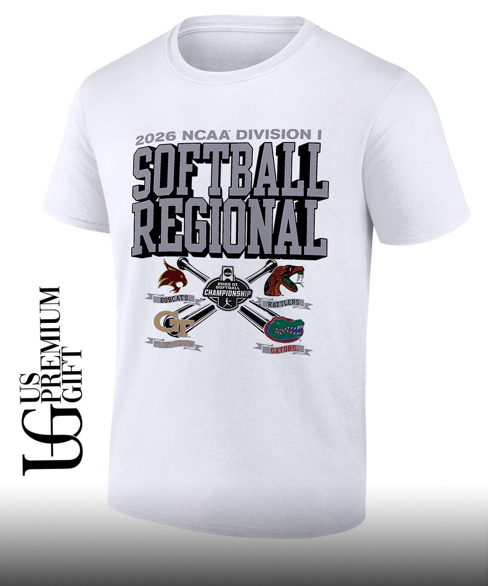 Bobcats Rattlers Yellow Jackets and Gators 2026 NCAA Division I Softball Regional logo shirt