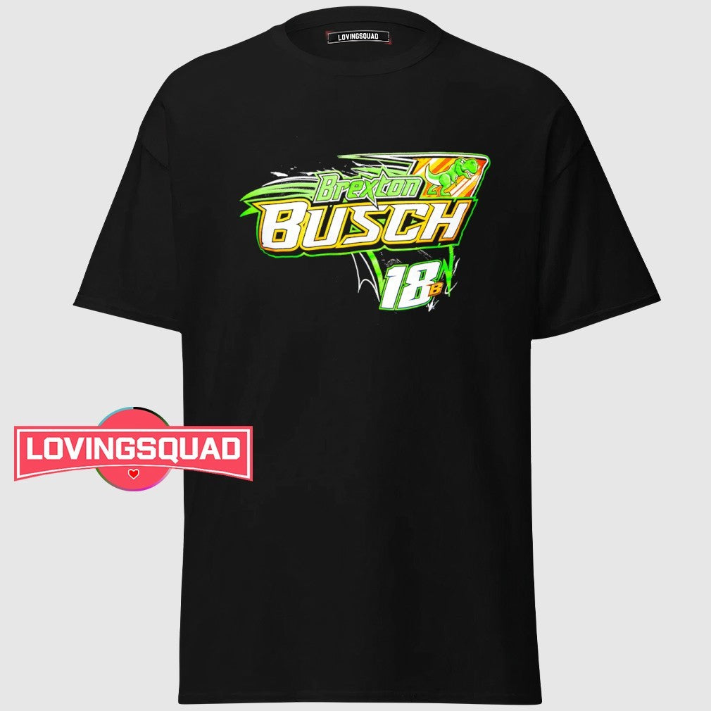 Brexton Busch T-Rex 18 Racing Dinosaur shirt