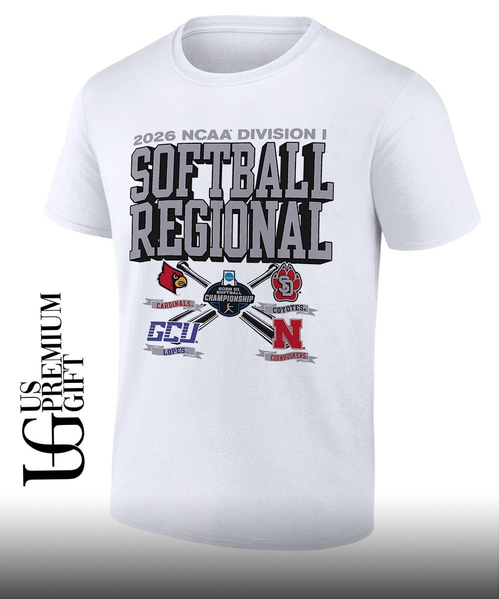 Cardinals Coyotes GCU Lopes and Cornhuskers 2026 NCAA Division I Softball Regional logo shirt
