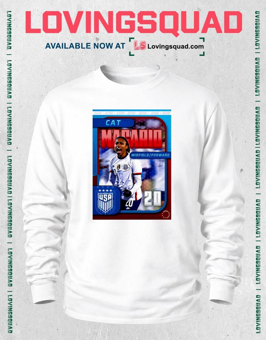 Cat Macario 20 midfield forward trading card USWNT players shirt