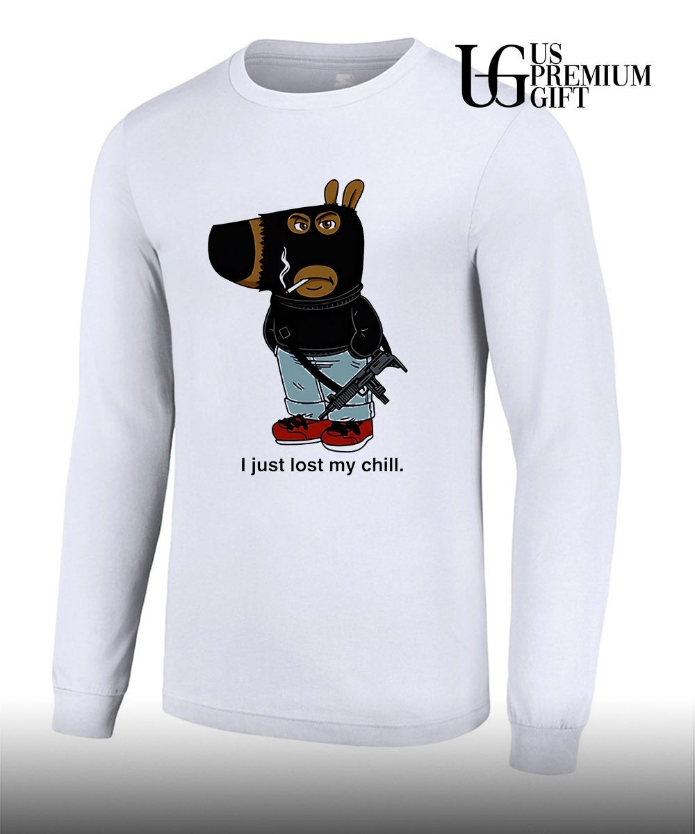 Chill Guy I just lost my chill guy with gun meme shirt