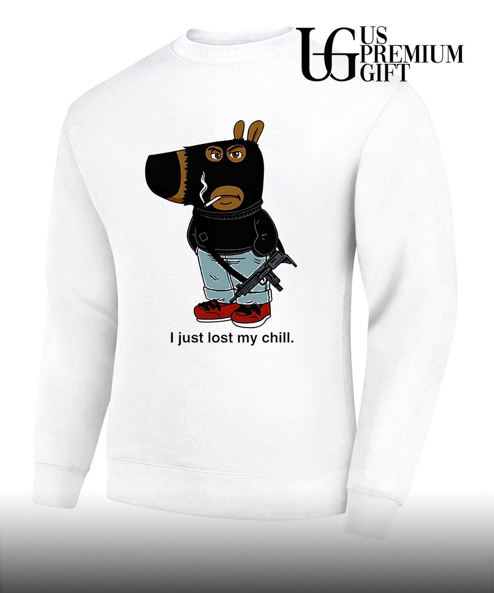 Chill Guy I just lost my chill guy with gun meme shirt