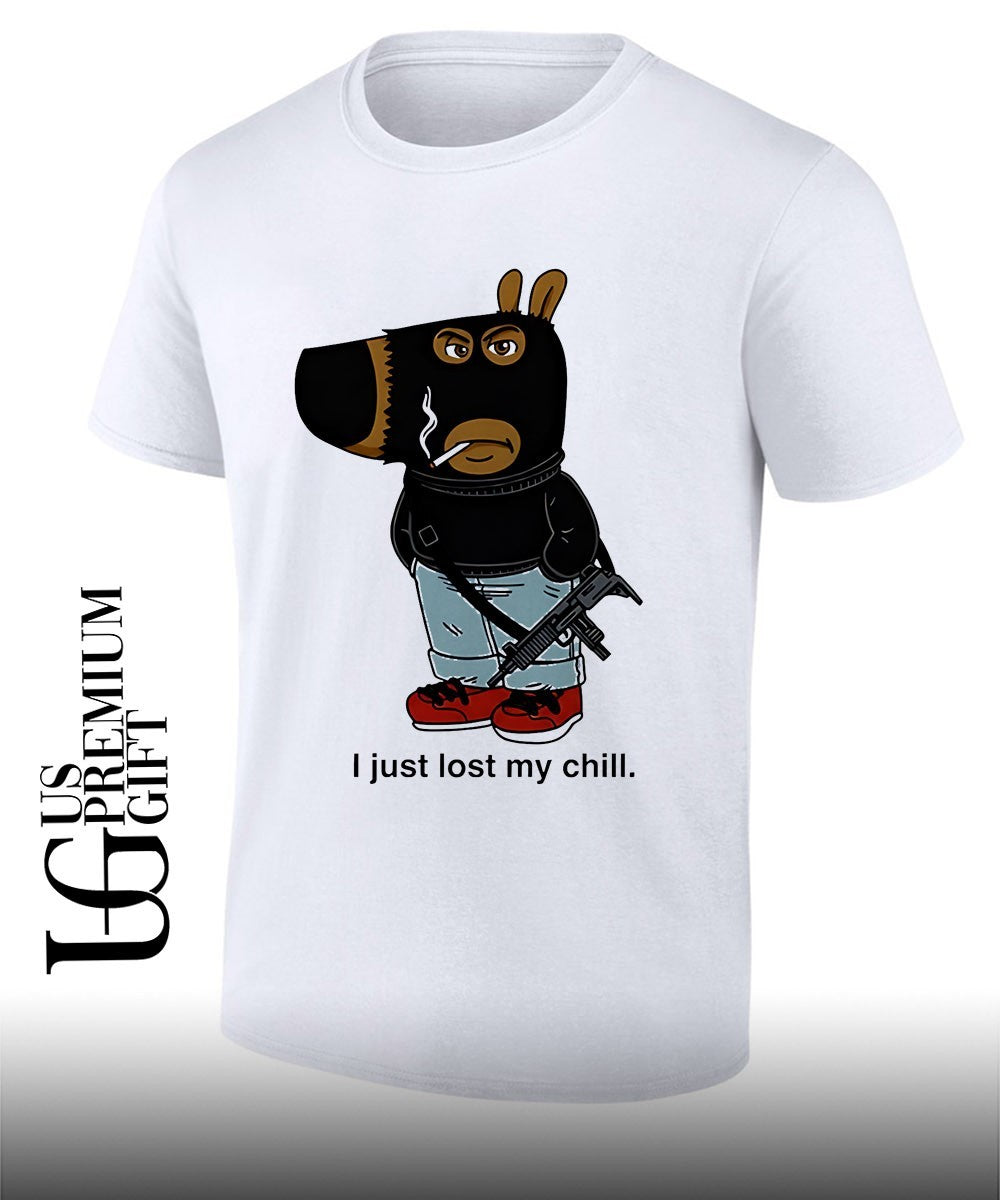 Chill Guy I just lost my chill guy with gun meme shirt