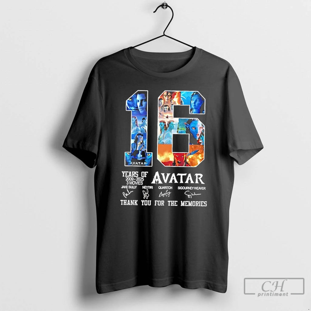 Classic 16 Years 2009 2025 3 Movies Avatar Jake Sully Neytiri Quaritch Sigourney Weaver Thank T-Shirts, Hoodie, Sweatshirt