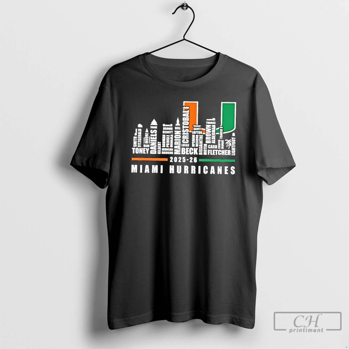 Classic 2025 26 Miami Hurricanes All Names City Skyline