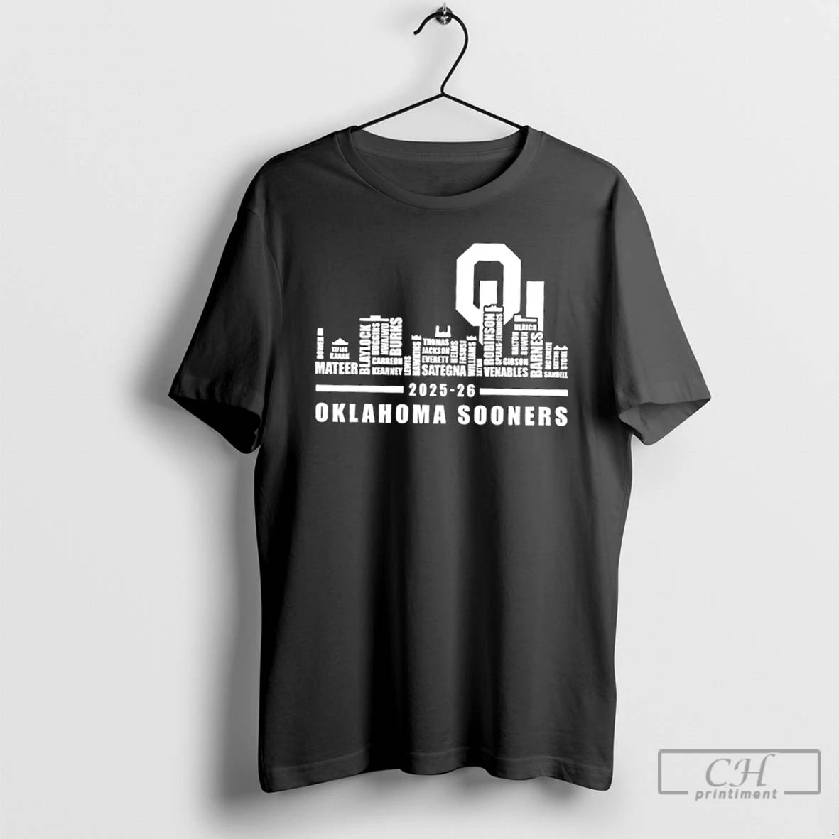 Classic 2025 26 Oklahoma Sooners Football All Names City Skyline