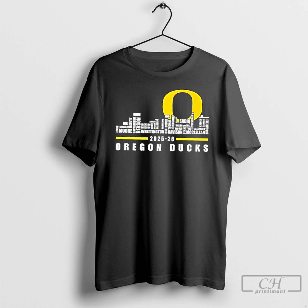 Classic 2025 26 Oregon Ducks Football All Names City Skyline