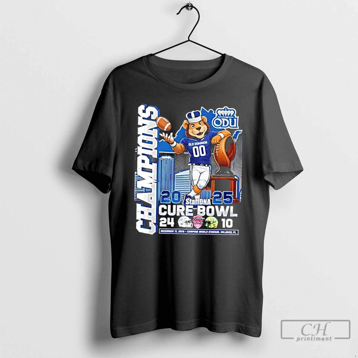 Classic 2025 Staffdna Cure Bowl Champions Old Dominion Monarchs Mascot T-Shirts, Hoodie, Sweatshirt | PopFlextees.com