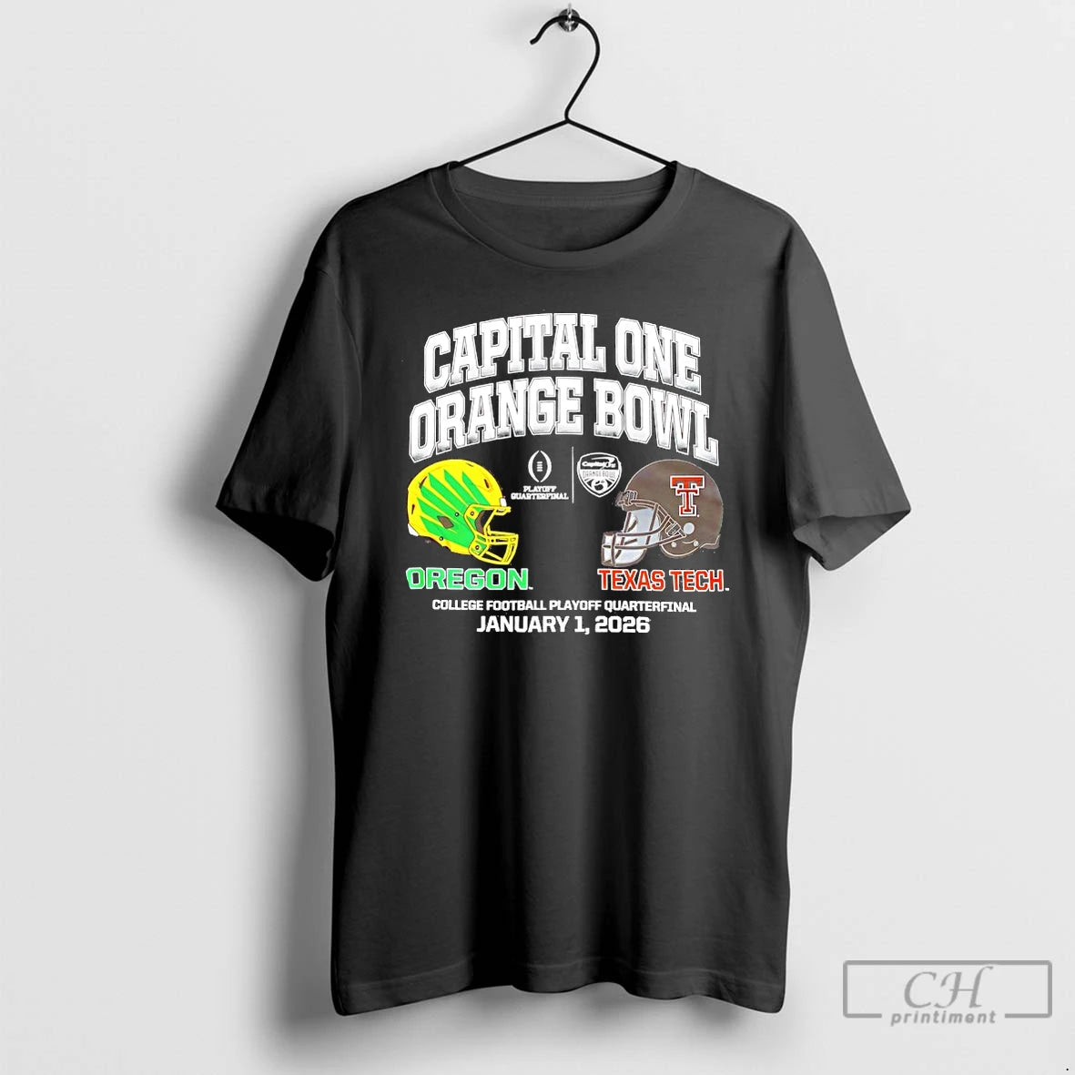 Classic 2026 Oregon Vs Texas Tech Capital One Orange Bowl Helmet T-Shirts, Hoodie, Sweatshirt | PopFlextees.com