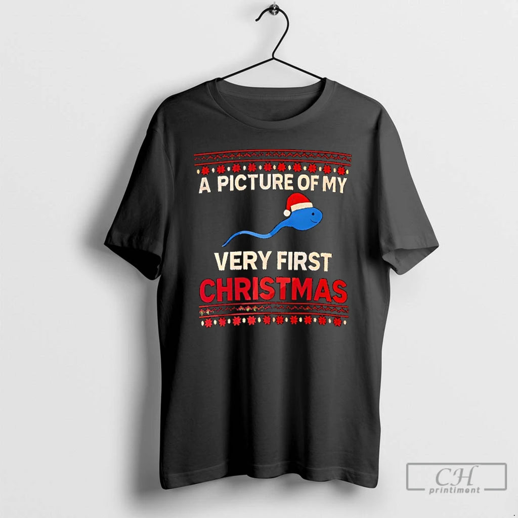 Classic A Picture Of My Very First Christmas T-Shirts, Hoodie, Sweatshirt | PopFlextees.com