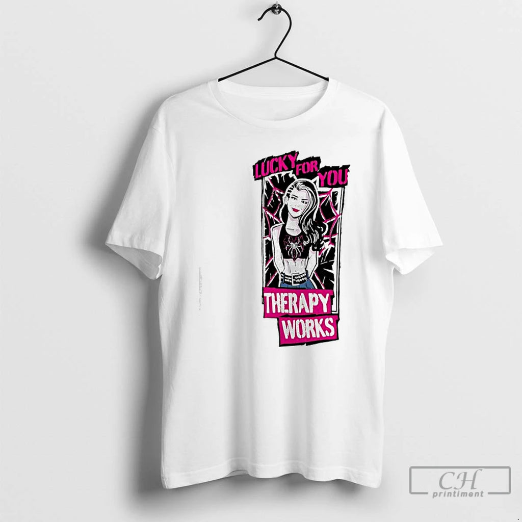 Classic Aj Lee Therapy Works Lucky For You Graphic T-Shirts, Hoodie, Sweatshirt | PopFlextees.com