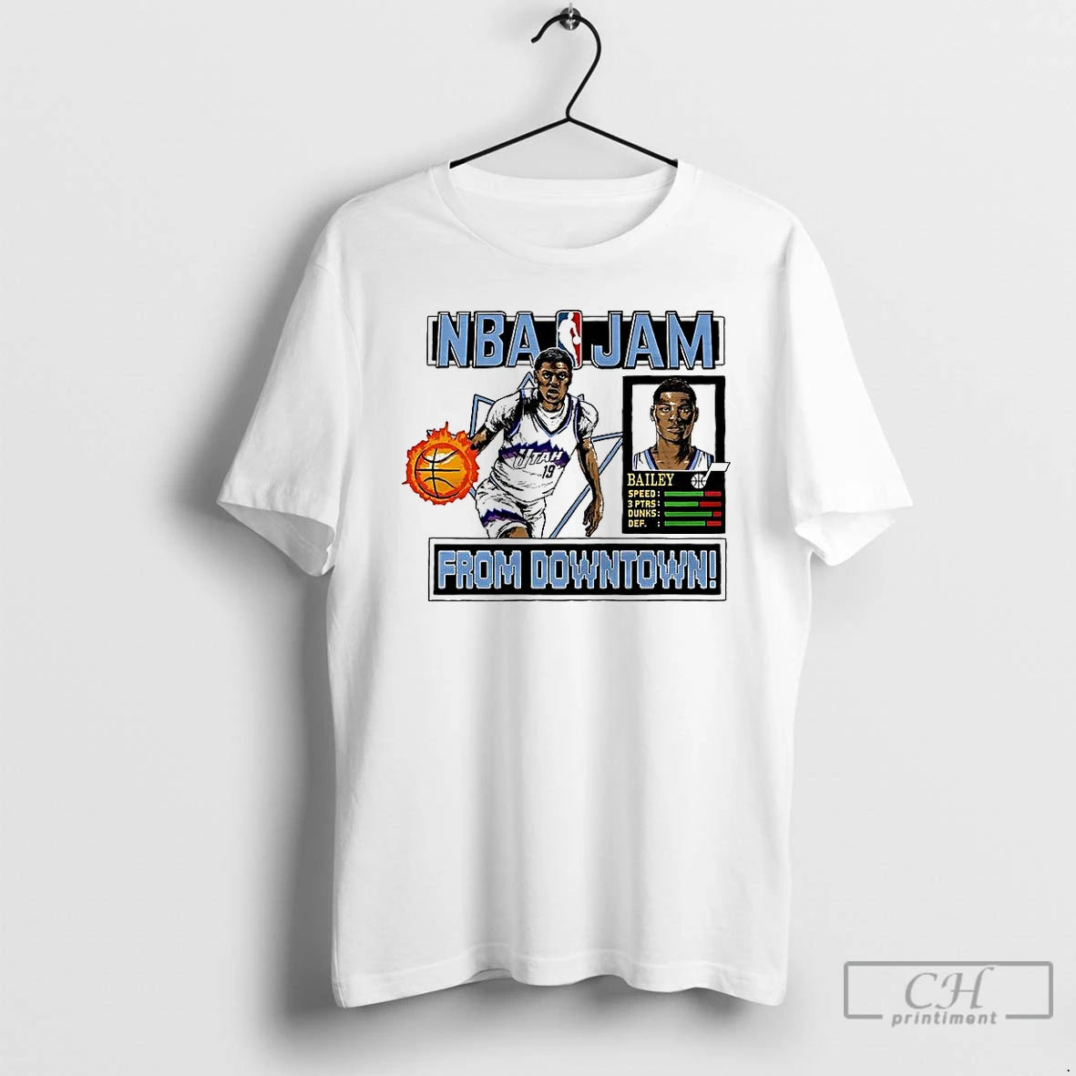 Classic Ace Bailey Utah Jazz Nba Jam From Downtown Classic Video Game T Shirts Sweater Hoodie, Sweatshirt | PopFlextees.com