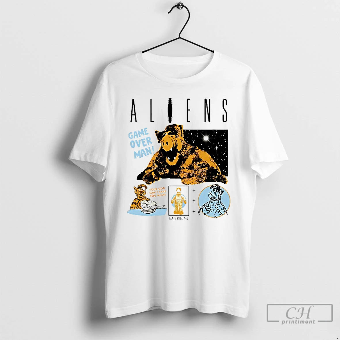 Classic Alf Iens Game Over Man Your God Cant Save You Now Ha Kill Me T-Shirts, Hoodie, Sweatshirt | PopFlextees.com