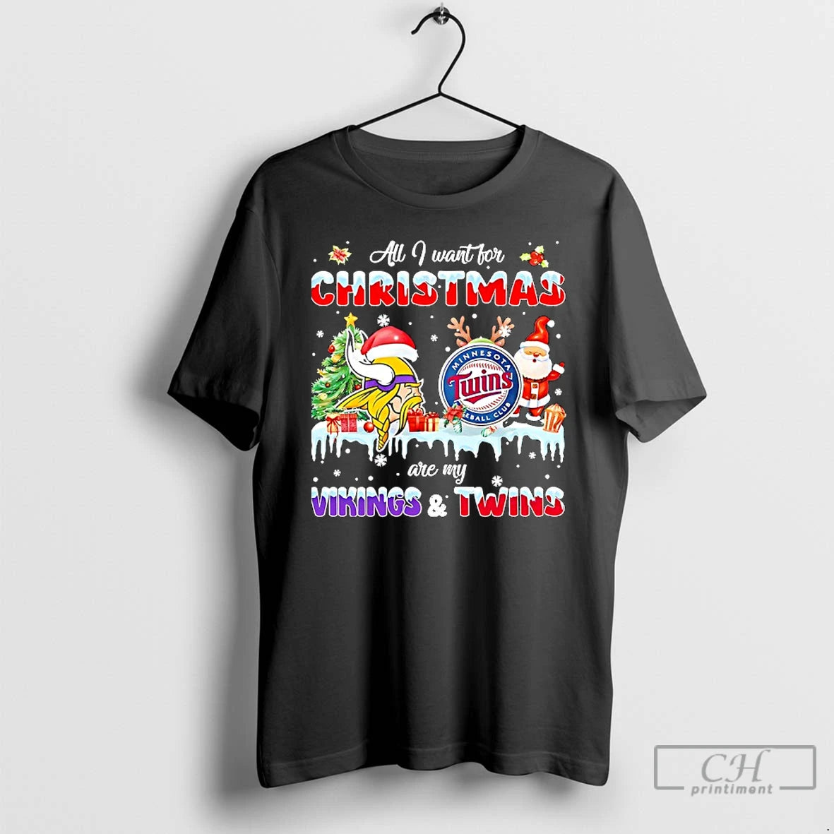 Classic All I Want For Christmas Are My Minnesota Vikings And Minnesota Twins T Shirts Hoodie, Sweatshirt | PopFlextees.com