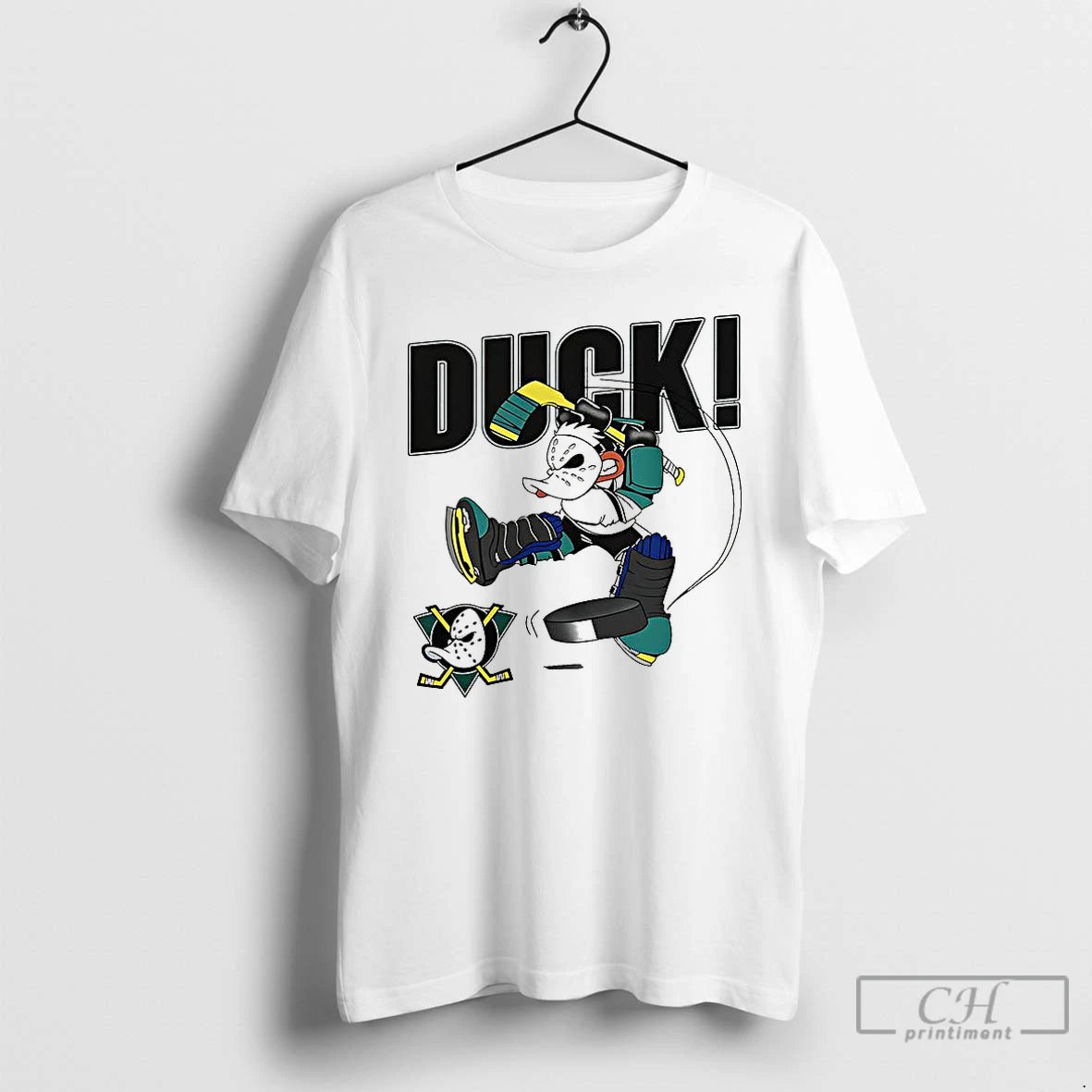 Classic Anaheim Mighty Ducks Mascot Playing Hockey 90s T-Shirts, Hoodie, Sweatshirt | PopFlextees.com