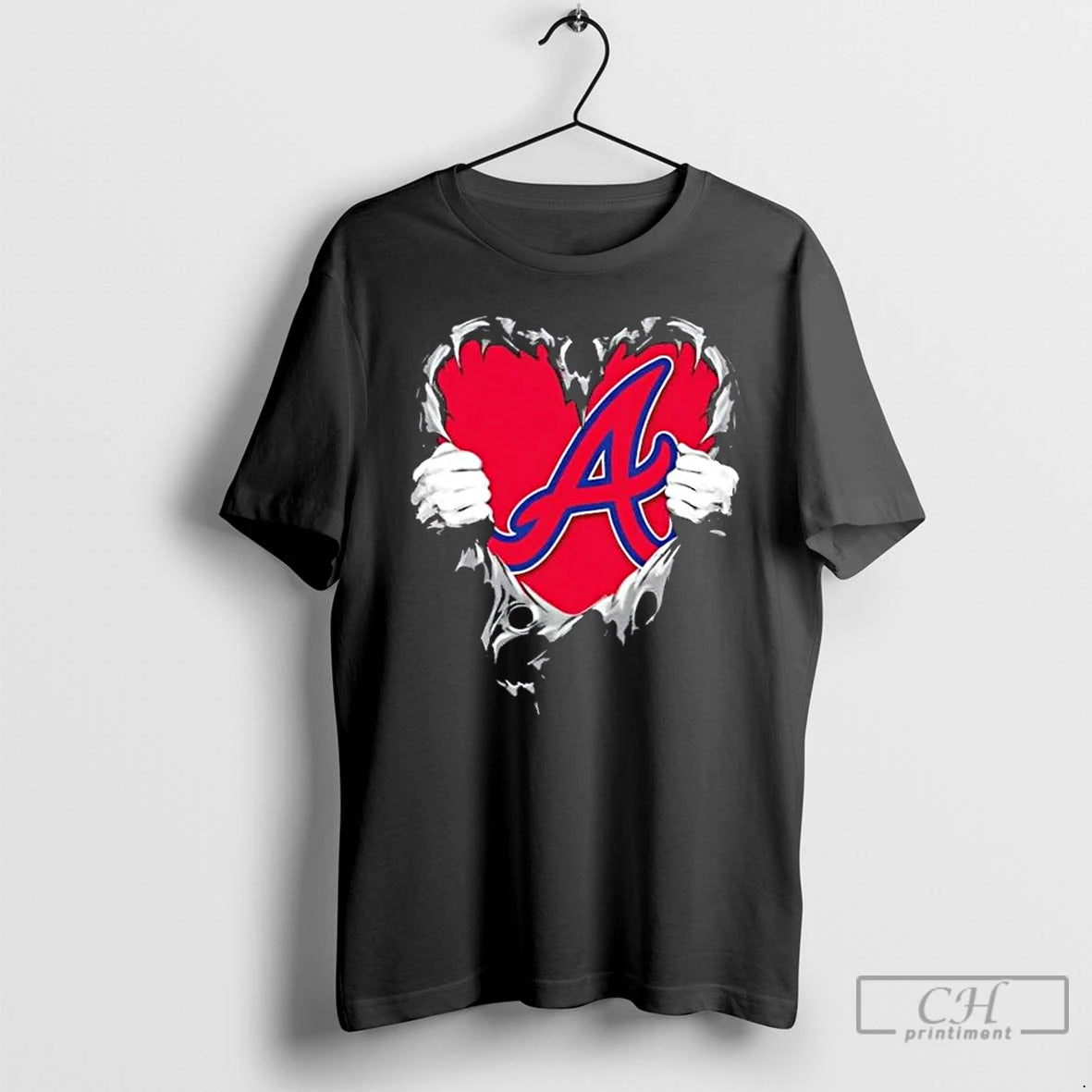 Classic Atlanta Braves Rip The Chest Forever In My Heart T-Shirts, Hoodie, Sweatshirt | PopFlextees.com