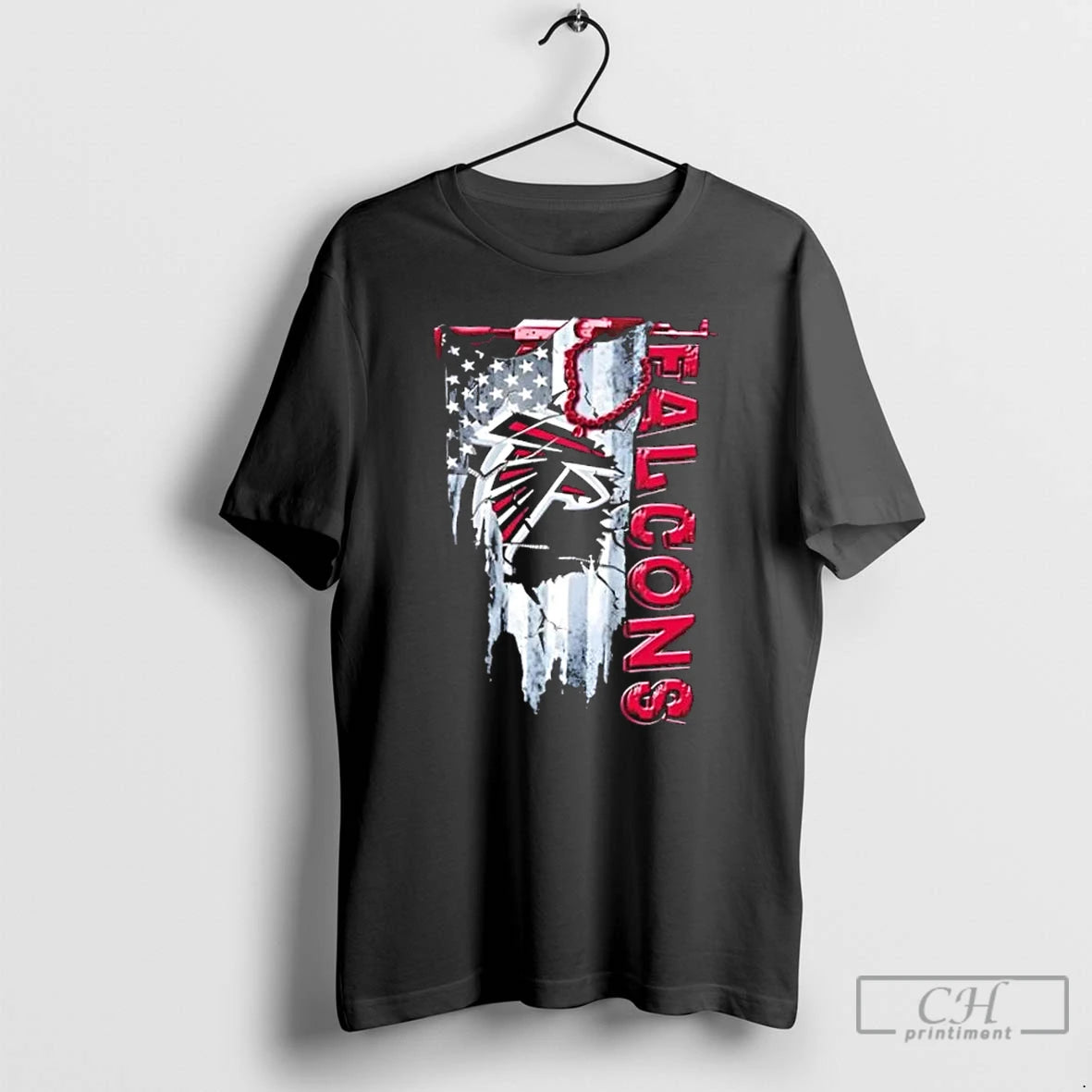 Classic Atlanta Falcons Football Battle Shattered Usa Flag Rip Design T-Shirts, Hoodie, Sweatshirt | PopFlextees.com