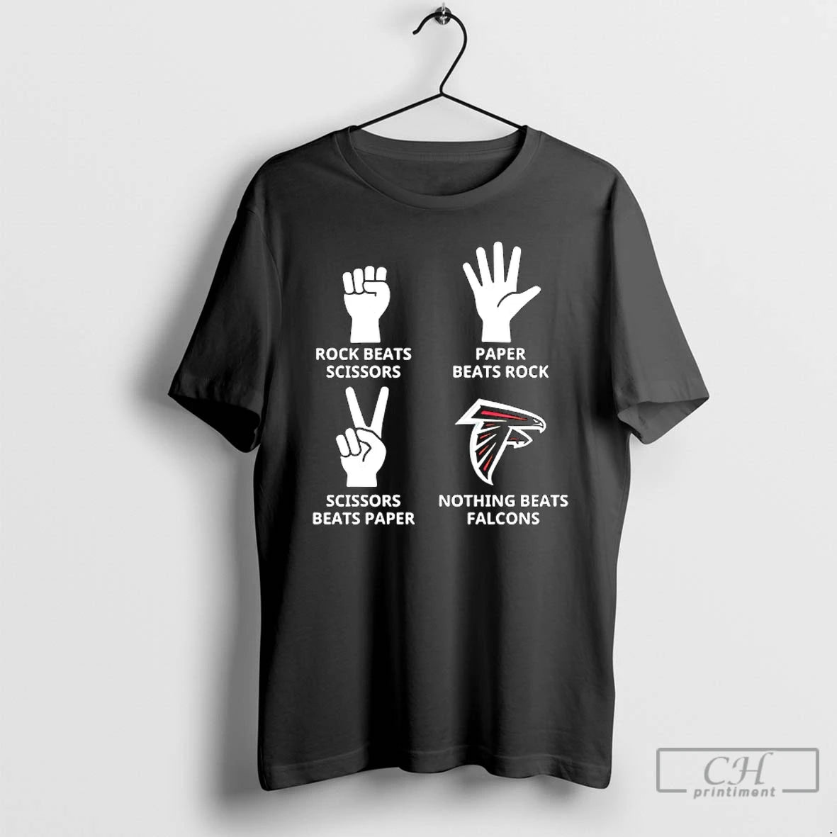 Classic Atlanta Falcons Nothing Beats Rock Beats Scissors Paper Beats Rock Scissors Beats Paper T-Shirts, Hoodie, Sweatshirt