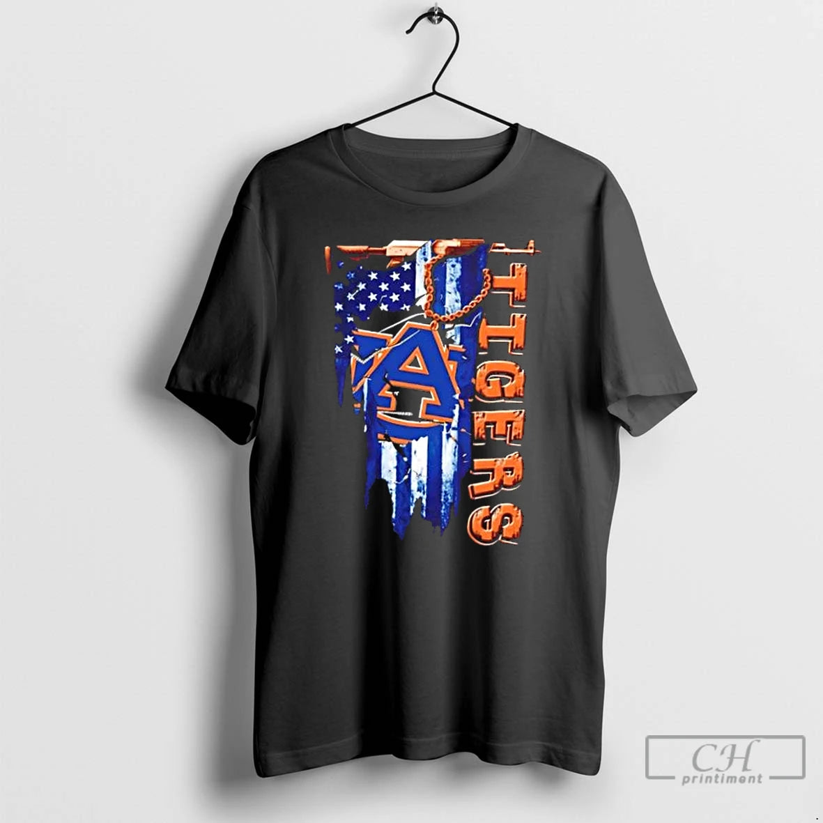 Classic Auburn Tigers Football Battle Shattered Usa Flag Rip Design T-Shirts, Hoodie, Sweatshirt | PopFlextees.com