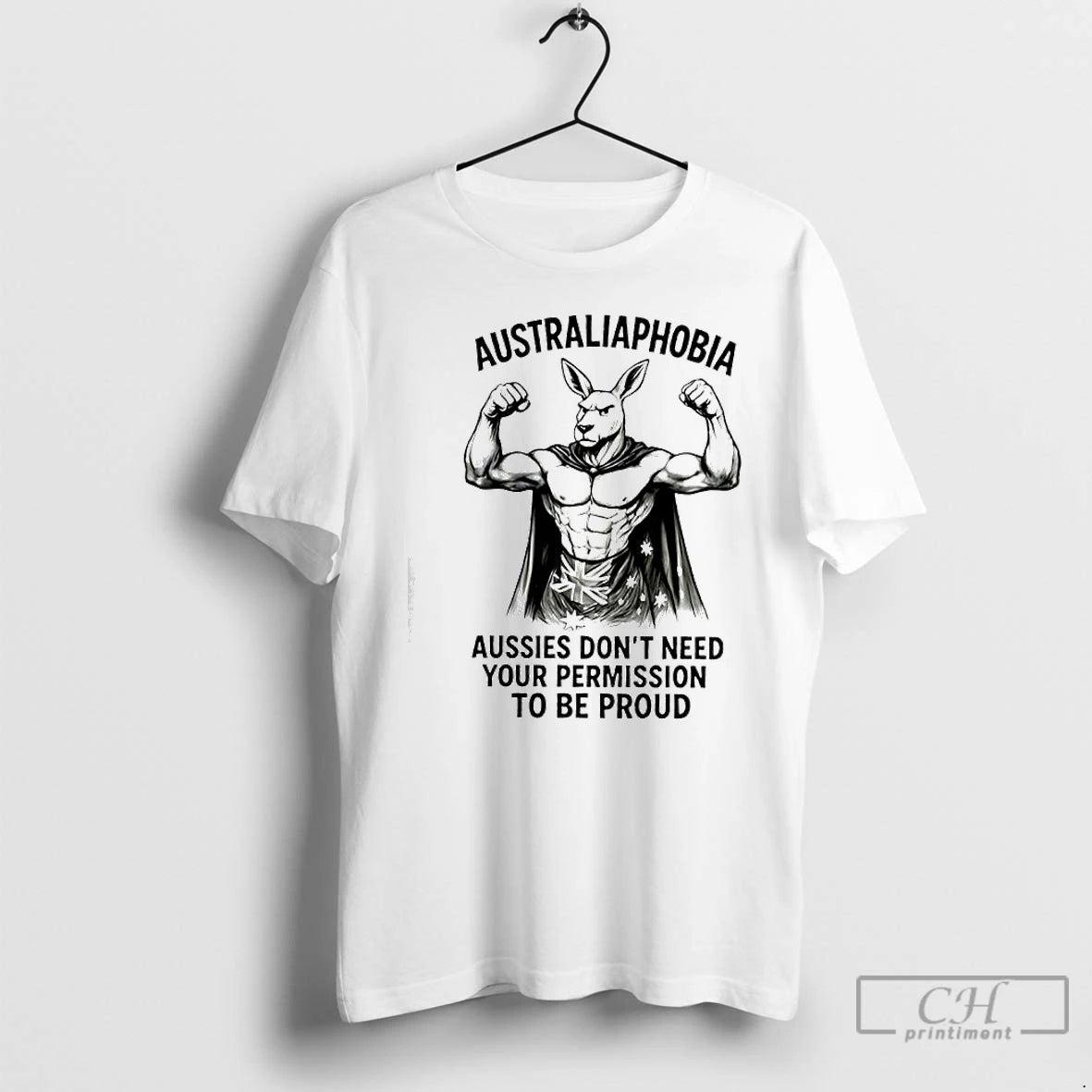 Classic Australiaphobia Aussies Dont Need Your Permission To Be Proud Kangaroo Australian Flag Graphic T-Shirts, Hoodie,...